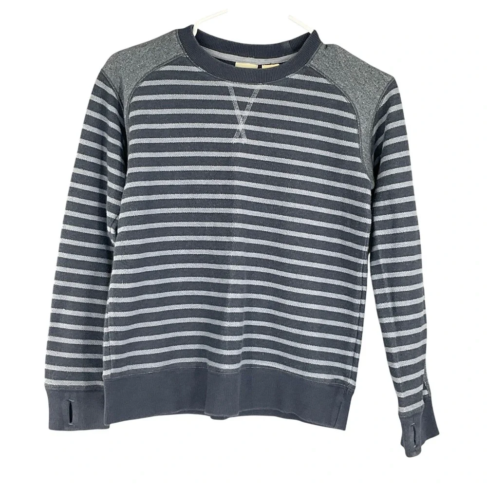 LLBean Kids Boys Striped Long Sleeve Raglan Sweatshirt‎ Size M 10-12
